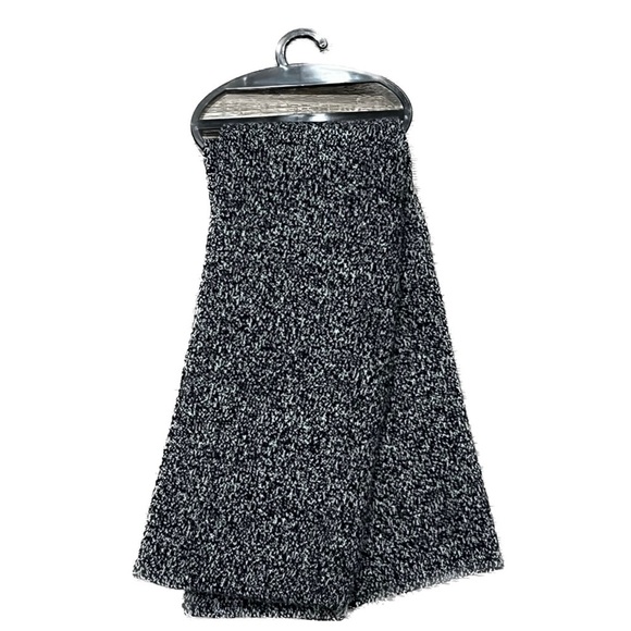 West Loop Unisex Black Speckled Knit Soft Scarf Minimalist Normcore Academia - Picture 3 of 7